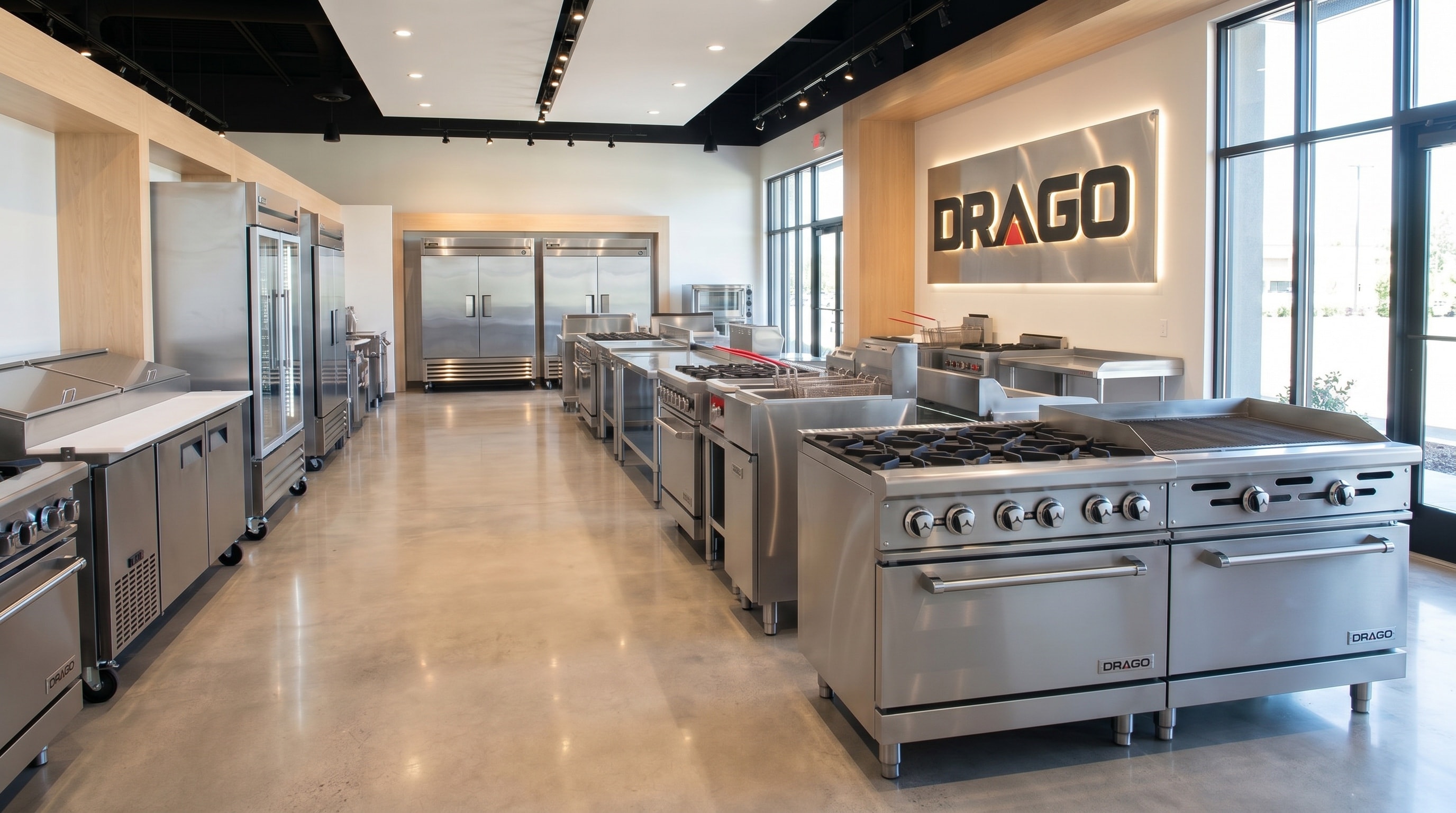 DRAGO showroom of commercial cooking and refrigeration equipment