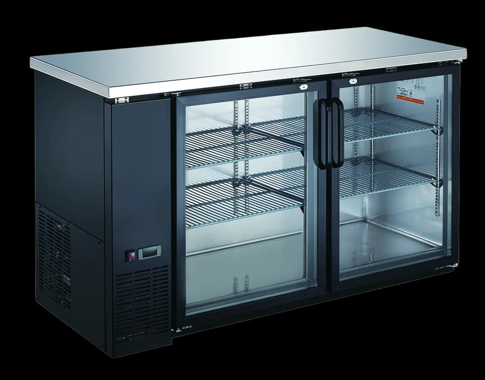 60″ Glass Door Hinged Back Bar Cooler