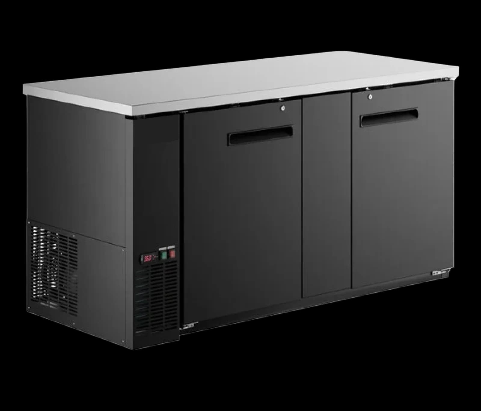 60″ Solid Door Hinged Back Bar Cooler
